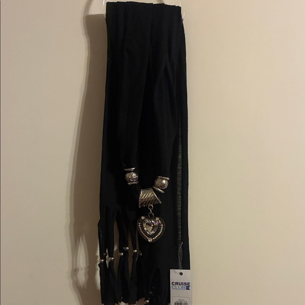 Black Scarf with Silver Accents